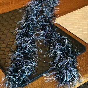 Hand Crocheted Scarf Black and White 60" x 2 1/2" Never Worn